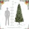Glitzhome® 7.5ft Pre-Lit Green Cashmere Slim Pine Artificial Christmas Tree, Multicolor LED Lights